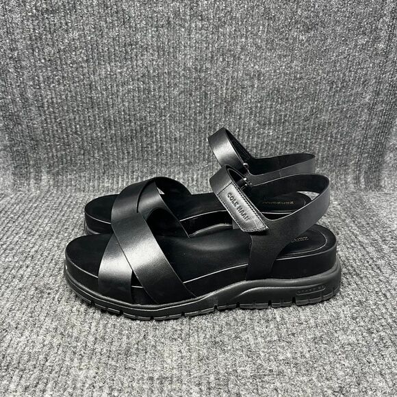 Cole Haan + Zerogrand Sandals Slingback Black Leather Women’s 9.5 B W09127 - Picture 3 of 8